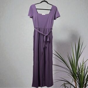 New! Kaileigh Riley Knit Purple Jumpsuit